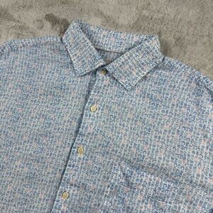 Peter millar 100% linen sport shirt men’s XL lil Friday cocktail Allover print